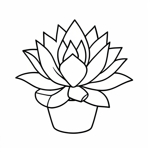 Printable outline of Succulent