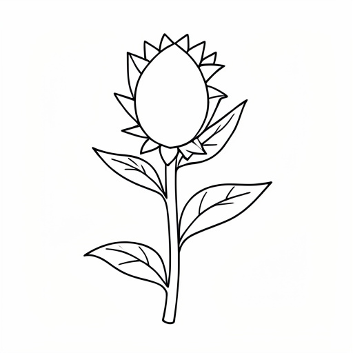 Printable outline of Sunflower Seed