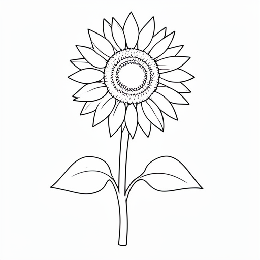 Printable outline of Sunflower