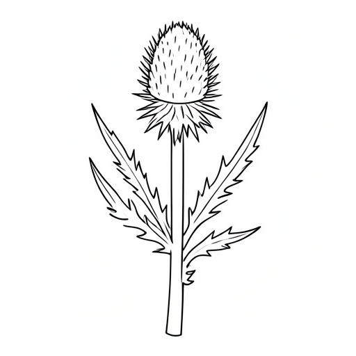 Printable outline of Thistle