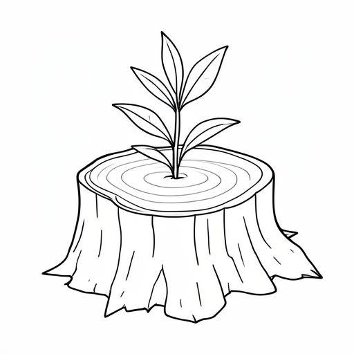Printable outline of Tree Stump