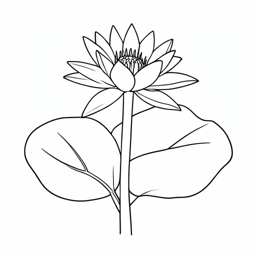 Printable outline of Water Lily