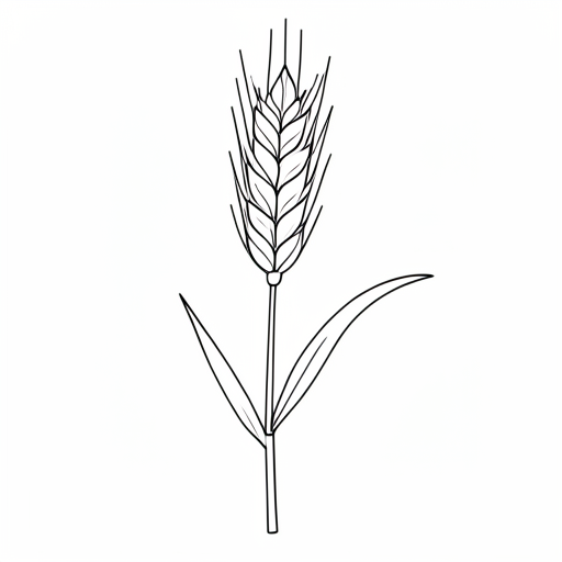 Printable outline of Wheat Stalk