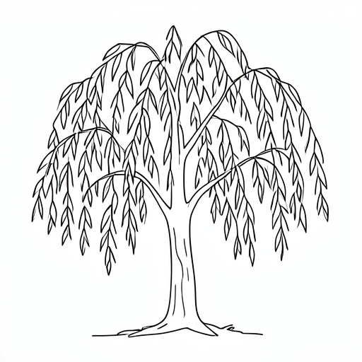 Printable outline of Willow Tree