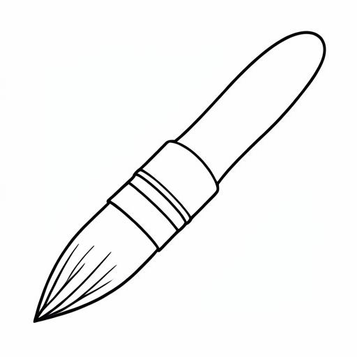 Paintbrush colouring page outline