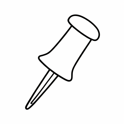 Printable outline of Push Pin