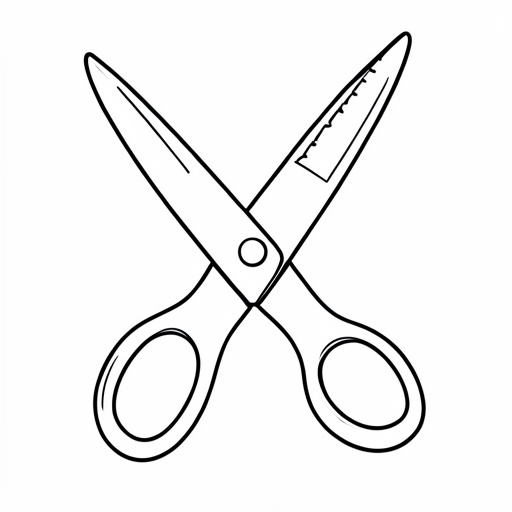 Printable outline of Scissors School
