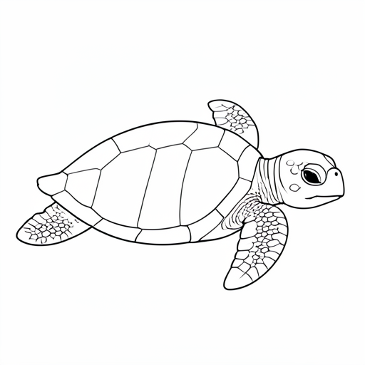 Printable outline of Baby Sea Turtle