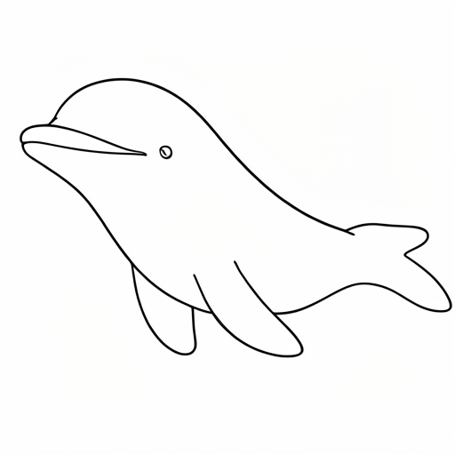 Printable outline of Beluga Whale