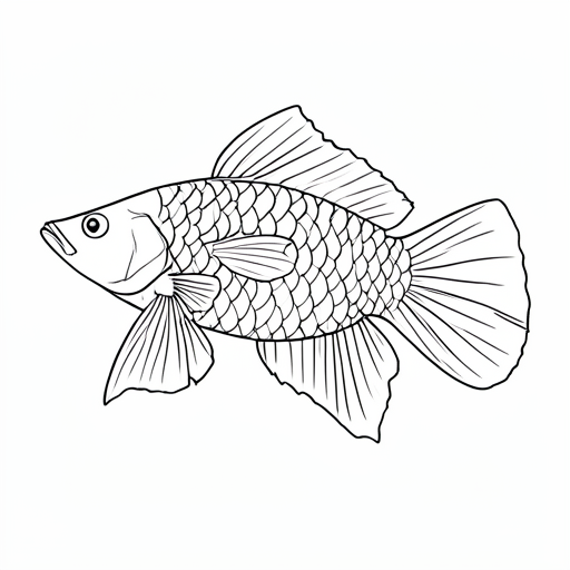 Printable outline of Betta Fish
