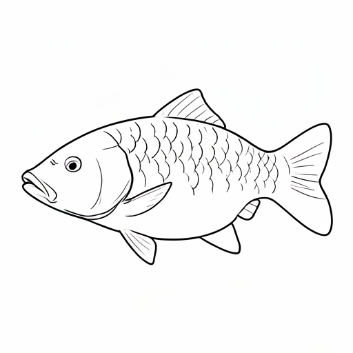 Printable outline of Carp