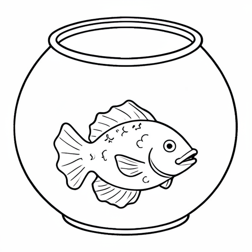 Printable outline of Fish Bowl