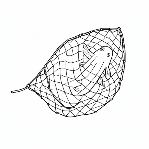 Printable outline of Fishing Net