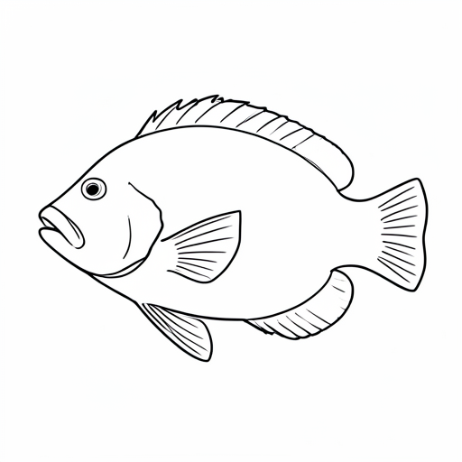 Printable outline of Grouper