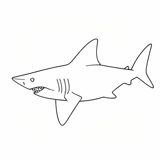 Printable outline of Hammerhead Shark