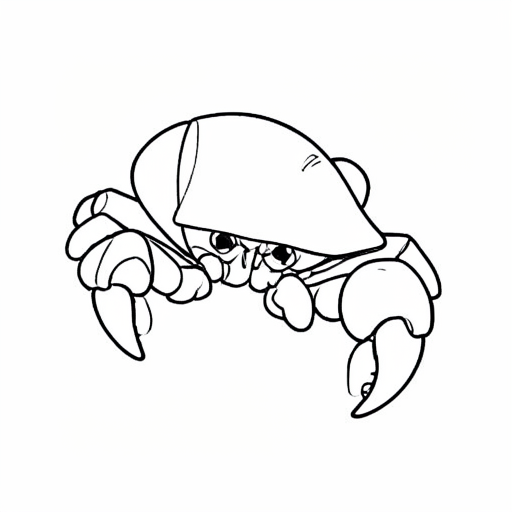 Printable outline of Hermit Crab
