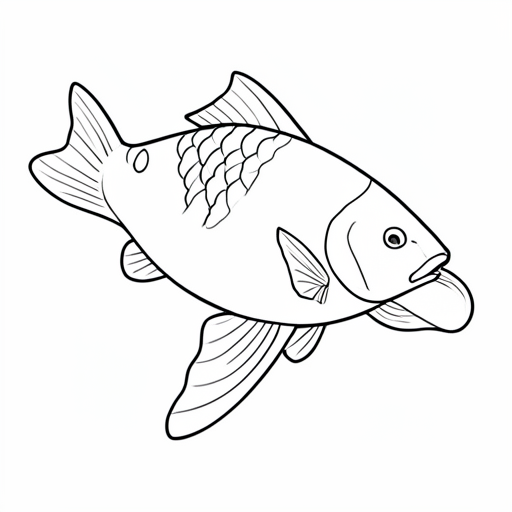 Printable outline of Koi Fish
