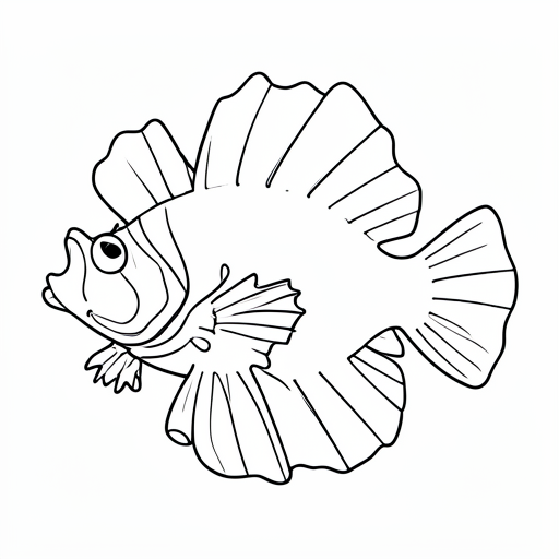 Printable outline of Lionfish