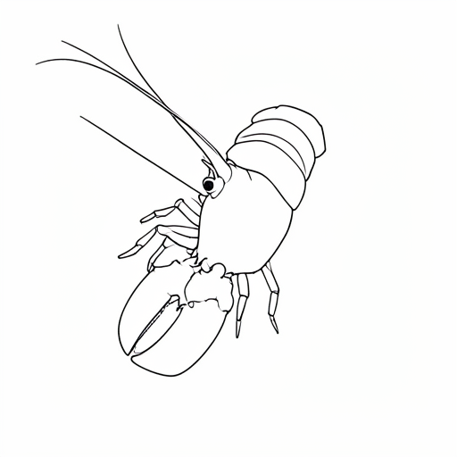 Printable outline of Lobster