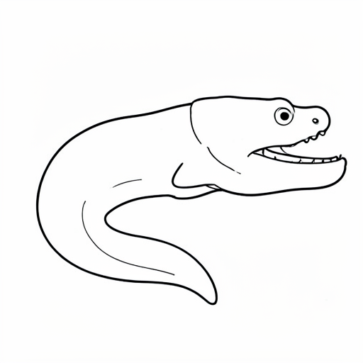 Printable outline of Moray Eel
