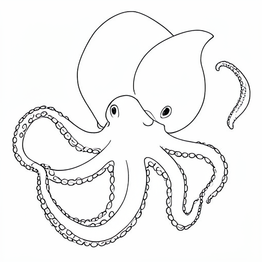 Printable outline of Octopus Tentacle