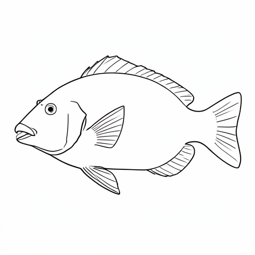 Printable outline of Parrotfish