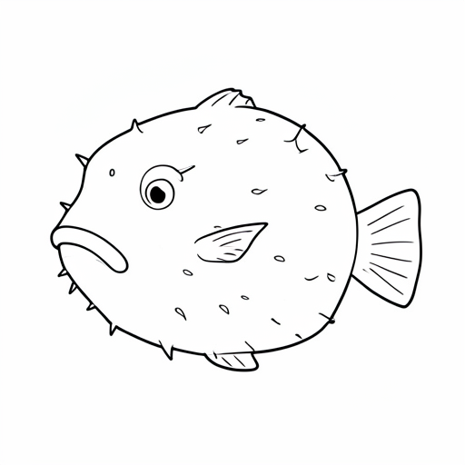 Printable outline of Pufferfish