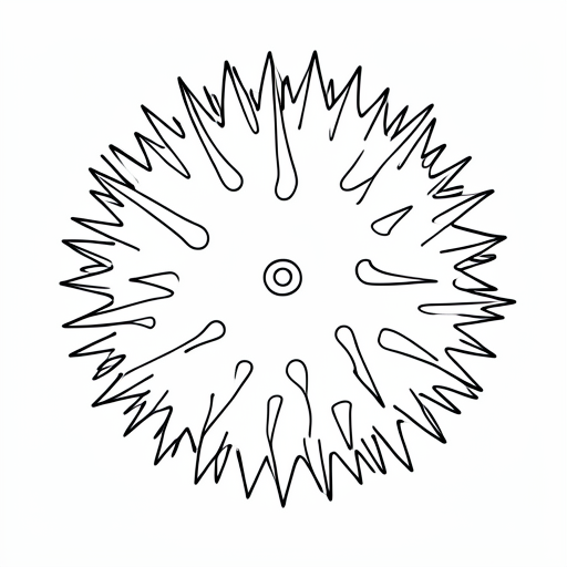 Printable outline of Sea Urchin