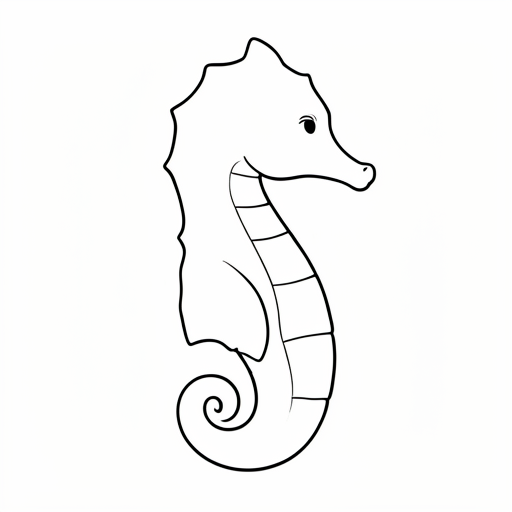 Printable outline of Seahorse