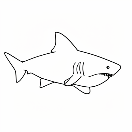 Printable outline of Shark