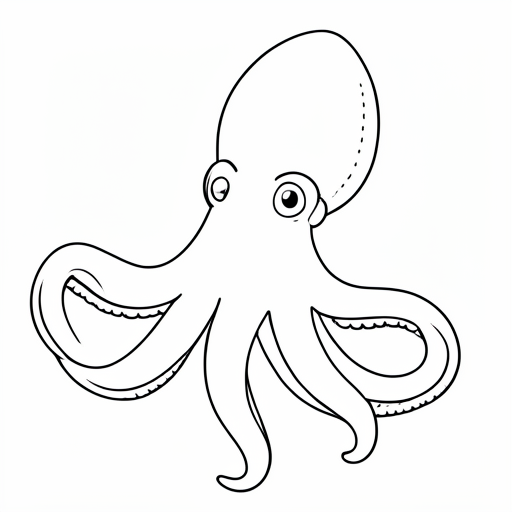 Printable outline of Squid