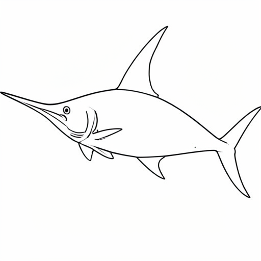 Printable outline of Swordfish