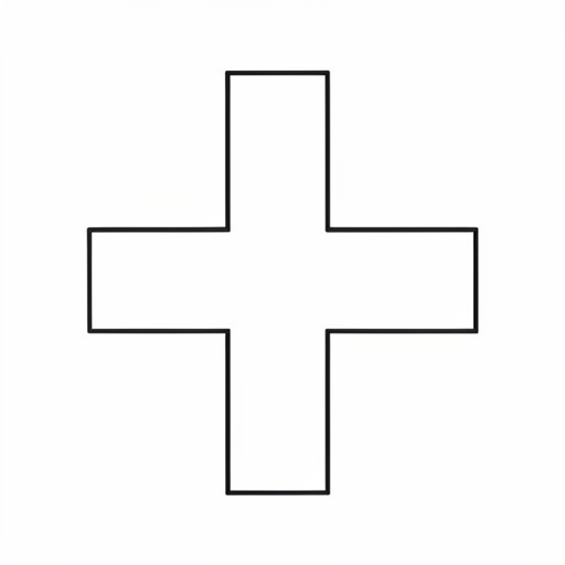 Printable outline of Cross Shape