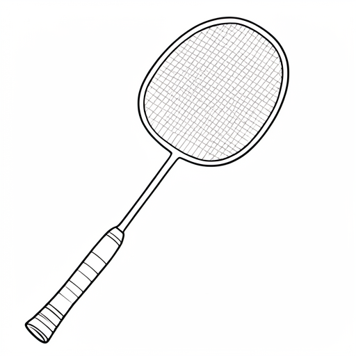 Printable outline of Badminton Racket