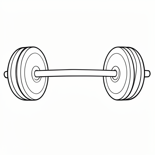 Printable outline of Barbell