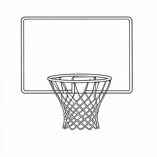 Printable outline of Basketball Hoop