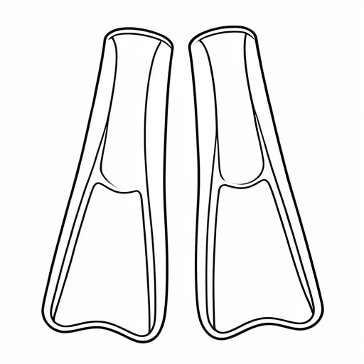 Printable outline of Diving Fins