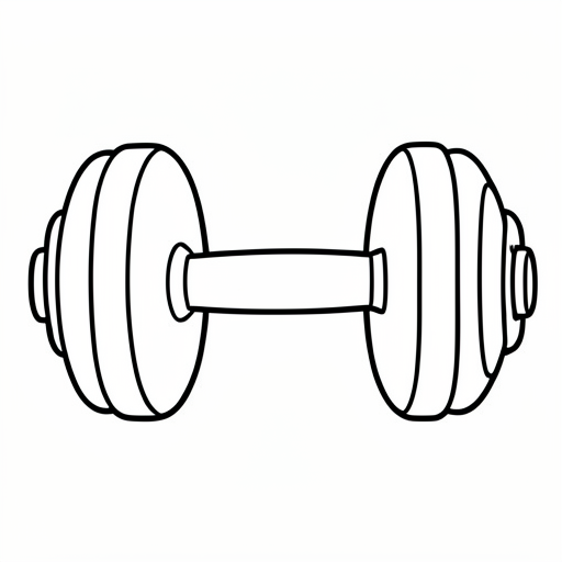 Printable outline of Dumbbell