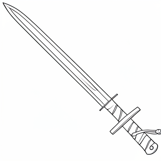 Printable outline of Fencing Sword