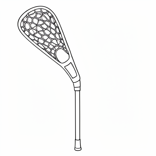 Printable outline of Lacrosse Stick