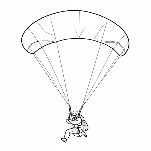 Printable outline of Paraglider