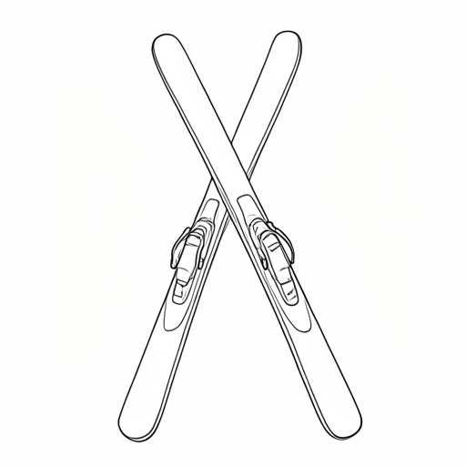 Printable outline of Ski