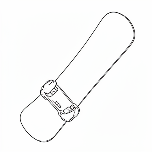 Printable outline of Snowboard