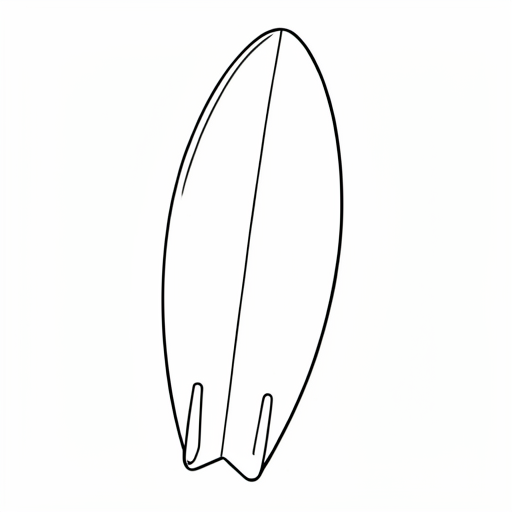 Printable outline of Surfboard