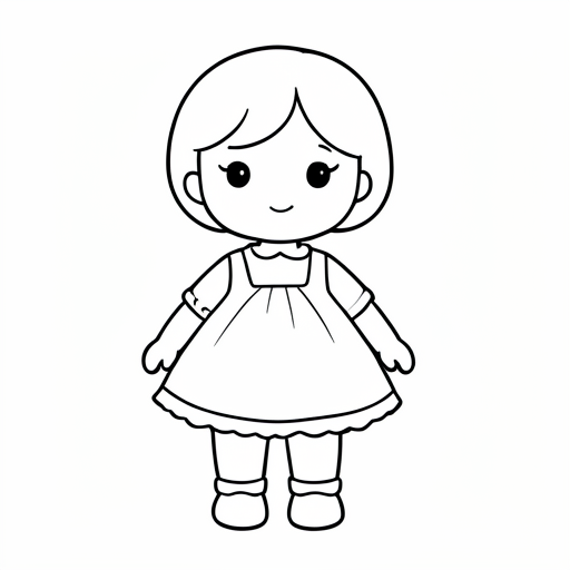 Printable outline of Doll