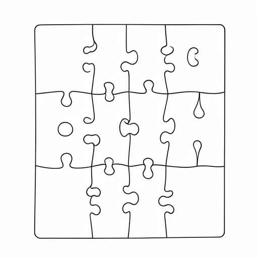 Printable outline of Jigsaw Puzzle