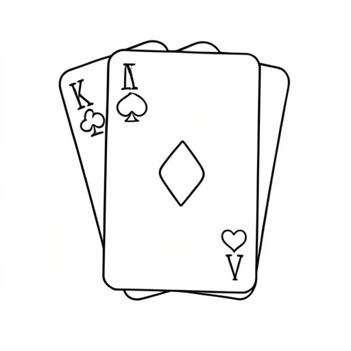 Printable outline of Playing Cards
