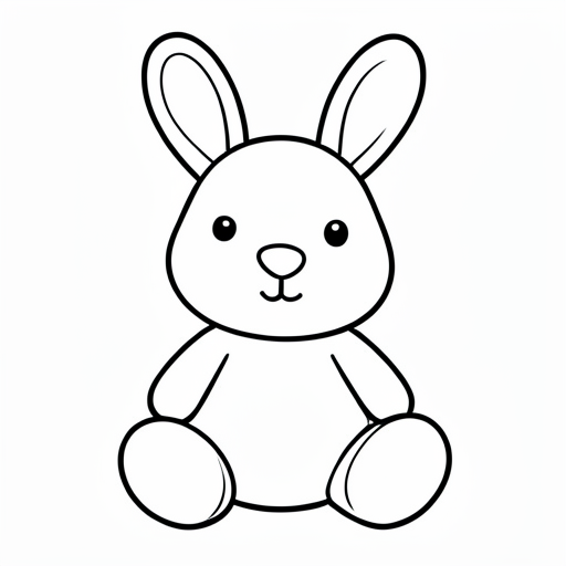 Printable outline of Stuffed Rabbit
