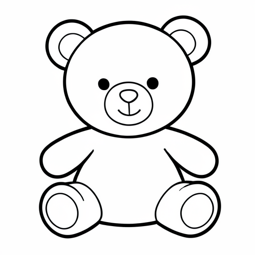 Printable outline of Teddy Bear