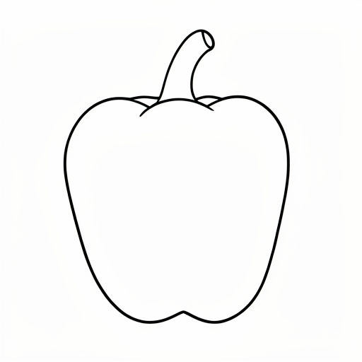 Printable outline of Bell Pepper